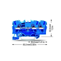 Bloque de terminales de paso de 3 conductores, 5 uds., 2004-1304, 4,00 mm2, azul, programación PLC, control industrial, RS485, NewKd
