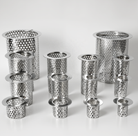 Crépine de vidange en acier inoxydable 304 de 4 ''de haut Crépine de vidange de sol commerciale à mailles cylindriques perforées pour la cuisine Argent