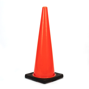High Visibility 36''/900mm PVC Traffic Cone Essential <b>Roadway</b> <b>Safety</b> Australia Black Base White Reflectors Meets Australian - Product Image 1