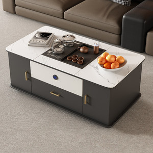 Tavolino da Caffè Completamente Automatico Intelligente con Altezza Regolabile, Supporto Mobile e Bollitore Integrato, Piano in Ardesia - Arredamento Domestico di Lusso Leggero - Product Image 6