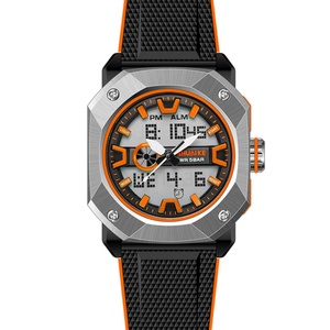 นาฬิกาข้อมือผู้ชายแบบสปอร์ต LED สายซิลิโคน จอแสดงผลคู่ โครโนกราฟ พร้อมนาฬิกาดิจิตอลสีทอง ลดราคาพิเศษ - Product Image 4