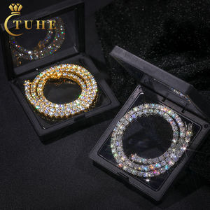 Entrepôt aux États-Unis Vente en gros 2mm-6mm VVS Moissanite Chaîne de tennis en argent sterling 925 Hommes Femmes Fine Jewelry Collier de tennis - Product Image 1