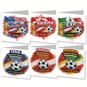 Tarjetas de Felicitación con Diamantes DIY - Artículos para Fiestas de Fútbol, Tarjetas del Torneo de Fútbol de América del Norte 2026 - Product Image 1