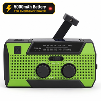 5000mAh Notfall-AM-FM-Radio Wiederaufladbarer USB-Betriebener Tragbarer Empfänger mit Eingebautem Lautsprecher und Taschenlampe für Camping