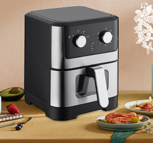 Friggitrice ad aria in acciaio inox trasparente Mondial 8L & 10L con vetro visibile finestra cucina elettrica per uso domestico promozione offerto - Product Image 3