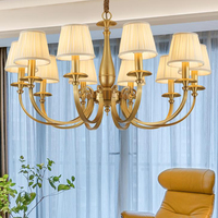 VH Lustre moderne tout en cuivre pour hôtel salle de bal salle à manger villa hall décor interrupteur contrôle faisceau supérieur Angle réglable en hauteur
