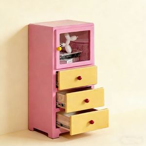 Meuble de rangement de style industriel coloré, buffet rectangulaire de 900 mm, type sur pied, organisateur multifonctionnel et polyvalent pour la maison - Product Image 1