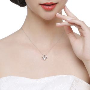 DC43 Fashion 925 perhiasan perak liontin sayap jimat malaikat liontin zirkon pintar untuk Kalung anak perempuan sebagai hadiah - Product Image 5