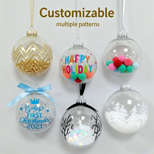 Set di 60 Palline di Natale in Cristallo Trasparente da 60mm, Decorazioni Natalizie Moderne da Appendere all'Albero - Product Image 3