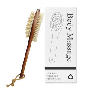 Doppelseitige Körper-Cellulite- und Lymphdrainage-Trockenbürste Natürliche Holz-Duschbürste zur Rückenmassage - Product Image 1