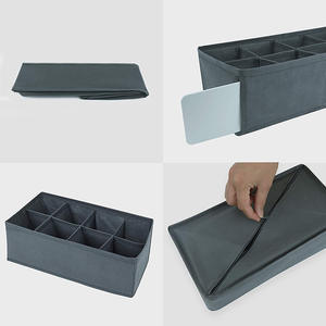 Boîte de rangement pour chaussettes, sous-vêtements, soutien-gorge, <span class=keywords><strong>tiroir</strong></span>, armoire, vêtements, séparateur pliable en <span class=keywords><strong>tissu</strong></span> non tissé pour cravates - Product Image 2
