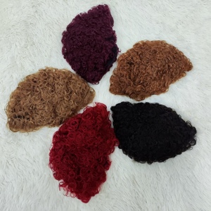 Perruques courtes à ondulations naturelles Letsfly Afro Curly 9$ en gros à bas prix, perruques complètes à ondulations naturelles, cheveux humains naturels, perruques bon marché - Product Image 4