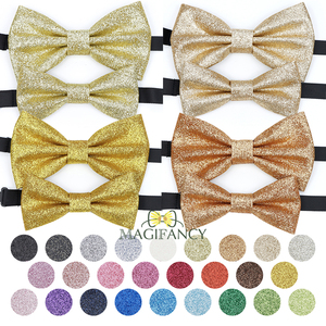 Top Glitter Navidad sólido Bowtie Set padre-hijo oro brillante mariposa hombres niños anfitrión fiesta Show boda Cosplay accesorio regalo - Product Image 1