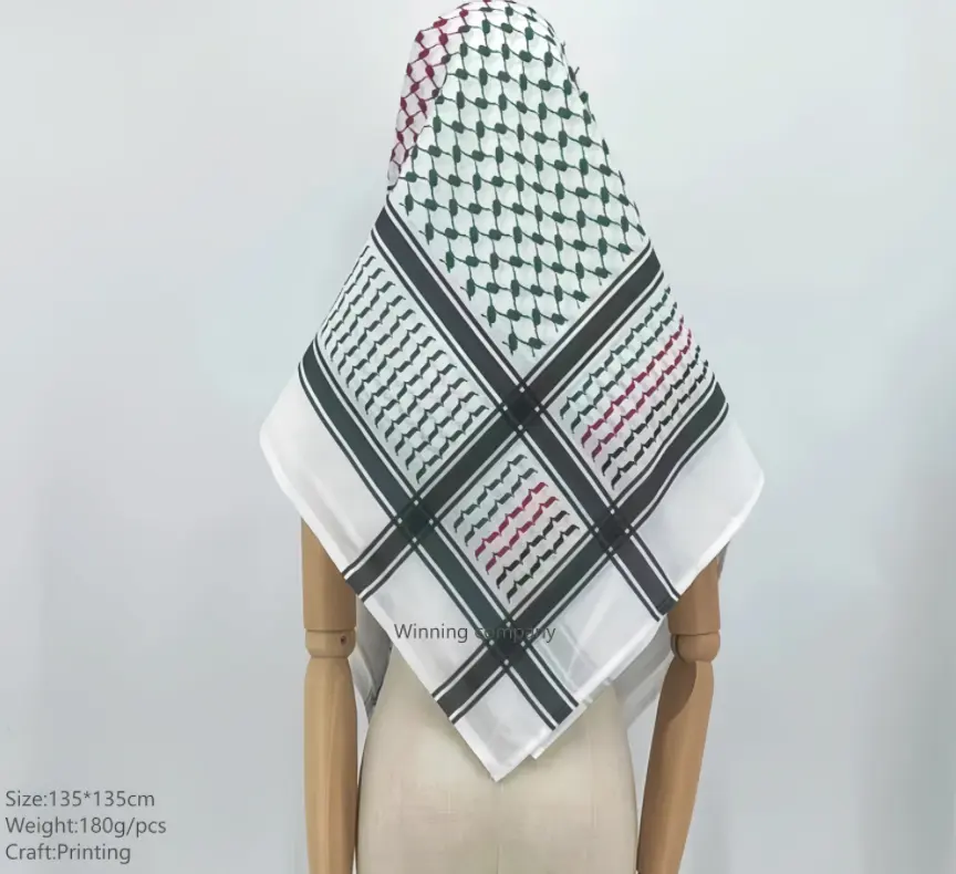 Dubai Shemagh Scarf Muslim Turban Square Scarves Saudi Arab Men's Headscarf Arab Keffiyeh Shmagh
