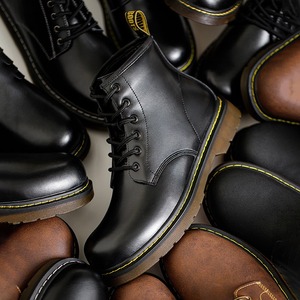 Bottes mi-hautes pour hommes, chaussures en cuir haut de gamme, automne-hiver, chaussures de travail, bottes courtes en cuir véritable, chaussures en cuir noir - Product Image 3