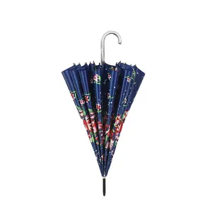 Guarda-chuva automático de comércio exterior direto com 16 nervuras, guarda-chuva de seda com alça longa, cor longa e barata, para fabricantes