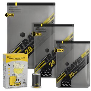 Sacchetti <span class=keywords><strong>Sottovuoto</strong></span> da Viaggio Personalizzabili OEM con Logo, 80% di Risparmio di Spazio, con Pompa Elettrica per Bagagli e Stoccaggio Domestico - Product Image 1