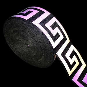 Op maat gemaakte logo bedrukte milieuvriendelijke polyester reflecterende banden van hoge zichtbaarheid, zwart, voor huistextiel en tassen - Product Image 1