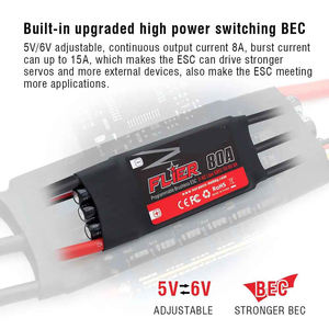 Flier 20A-100A Brushless ESC Speed Controller with BEC 2-6S for <b>RC</b> <b>Airplanes</b> and Helicopter - Product Image 4