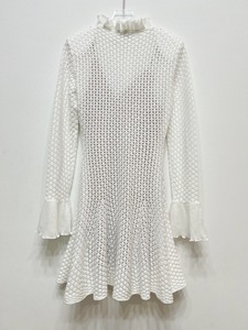 <span class=keywords><strong>Vestido</strong></span> casual de punto Bettergirl 2026 Primavera Verano, nuevo, <span class=keywords><strong>blanco</strong></span>, estilo francés, con mangas acampanadas y ribete de madera. - Product Image 6