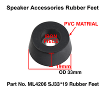 Amortiguador de altavoz de PVC redondo, almohadillas antideslizantes para pies, soporte para amplificador, amortiguador de Audio, almohadillas antivibración para pies de goma