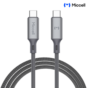 Cavo di Ricarica Rapida Miccell 240W da Type-C a Type-C, 5A, Velocità di Trasmissione 480 Mbps, Cavo Intrecciato in Lega di Zinco per Ricarica Telefono - Product Image 1
