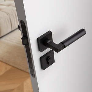 Mei Hong Solid Brass Door Lock CP22-89 Lever Handle Keyless Magnetic Silent Installation For Bedroom Door - Product Image 3