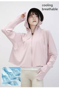 Women's Hoodie UV <strong>Sun</strong> Protection Shirts Lightweight Cardigan Rash <strong>Guard</strong> UPF 50+ Long Sleeve Swim Shirts UV/SPF <strong>Sunscreen</strong> Top - Product Image 3