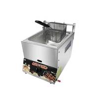 10L chariot de nourriture commerciale 1 réservoir 1 panier en acier inoxydable poulet petite friteuse à copeaux gaz table top gaz friteuse à gaz friteuse à gaz