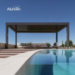 Биоклиматическая пергола AlunoTec с выдвижной крышей, алюминиевая, водонепроницаемая, с регулируемыми ламелями, моторизованная, для улицы - Product Image 3
