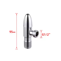 Robinet de salle de bain universel en acier inoxydable, interrupteur à valve triangulaire manuel, chrome moderne, structure de bille d'arrêt pour l'eau