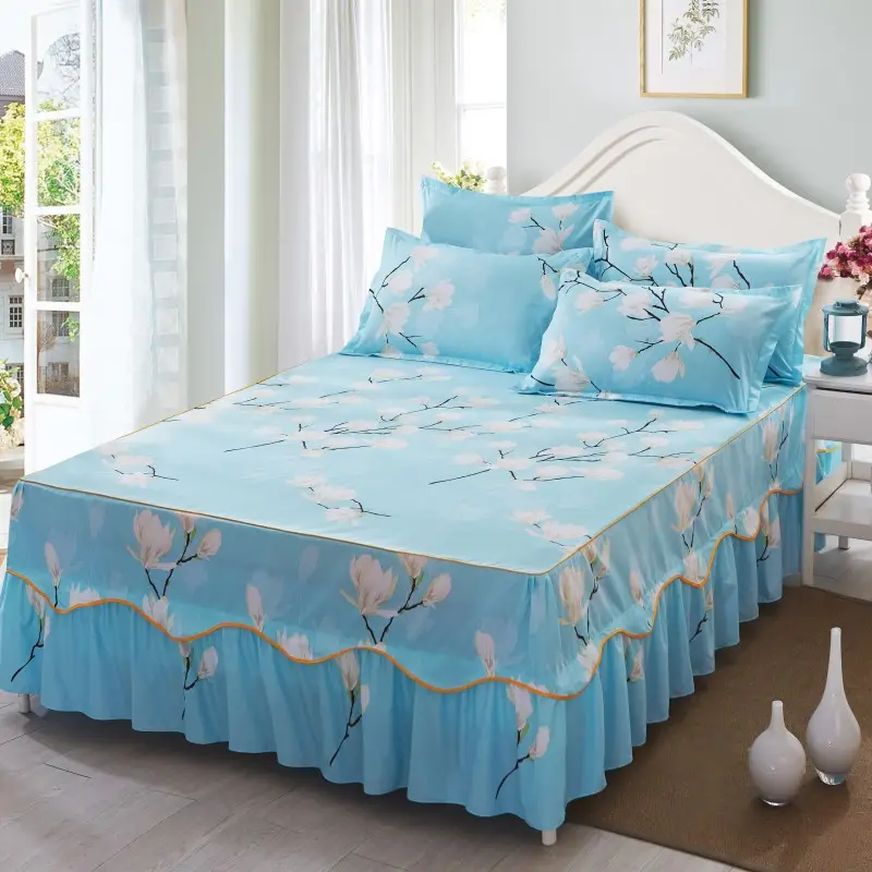 Hot Selling Pure Cotton Luxury Bedding Skirt Sheet with Bed Skirt