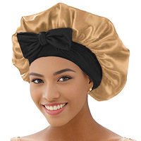 Bonnet de nuit pour femmes avec logo personnalisé Bonnet de sommeil en satin solide imperméable pour le soin des cheveux comme bonnet de douche ou idée cadeau