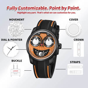 Reloj de Pulsera Joker de Marca Privada, Automático, Mecánico, con Indicador de Día y Noche, Correa de Goma Negra, Logotipo Personalizado, OEM, ODM - Product Image 1