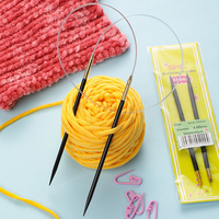 Kit d'aiguilles à tricoter circulaires détachables DIY en bois de rose, aiguilles à tricoter à pointe unique, outils de tricot pour pulls et projets DIY