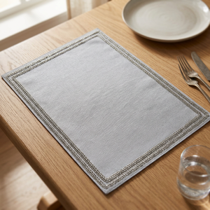 Set di 4 Tovagliette Paloma in Vinile Senza Ftalati, Lavabili in Lavatrice, Sottili, Rettangolari, con Motivo Intrecciato, 13x18, per Sala da Pranzo - Product Image 2