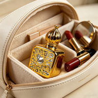 Flacon de parfum de luxe doré ajouré en verre avec bille roll-on 7ml 10ml pour huile essentielle Oud Attar arabe avec capuchon à pompon
