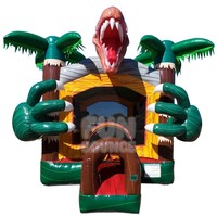 Château gonflable sur le thème des dinosaures 13x14x15.4 pieds, château gonflable commercial pour enfants pour les fêtes et la location d'événements