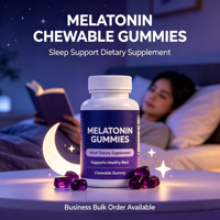 Fabricant de suppléments de sommeil pour adultes, formule personnalisée, saveur sur mesure, gommes de mélatonine naturelle en gros, marque privée OEM