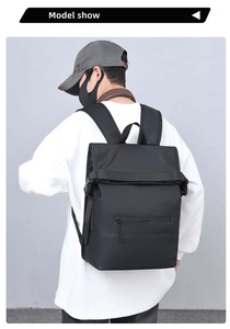 Mochila Unisex de Nailon de 20-37L, Impermeable, Transpirable, Minimalista, con Cierre de Cremallera, Diseño Panelado, de Poliéster para Uso Diario - Product Image 4