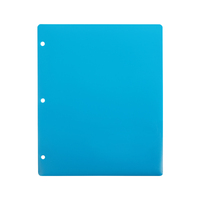 Carpeta de Plástico PP Resistente Tamaño Carta con 3 Perforaciones, 2 Bolsillos y 3 Anillas para Archivo de Documentos de Oficina, para Estudiantes y Uso Escolar