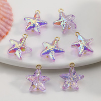 Pendentifs Étoiles de Mer en Verre Colorés de Qualité Supérieure, Breloques Mignonnes à Suspendre pour la Fabrication de Bijoux (Bracelets, Boucles d'Oreilles, Chaînes de Téléphone)
