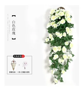 Artificial Flower Cane Simulation Flower Vine Decoration Wall Hanging Rose Home Decorative Flowers Wall Hanging