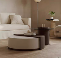 Meubles de salon de style italien moderne et luxueux, table basse en bois massif faite à la main avec rangement pour usage domestique