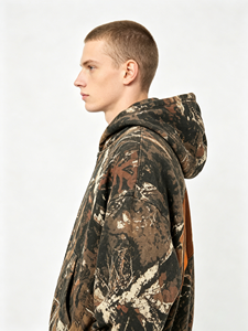High Street Oversized Realtree <b>Camo</b> Zip Up Hoodie <b>Men</b> Heavyweight Cotton Tree Camouflage Print Streetwear Hooded <b>Jacket</b> - Product Image 2