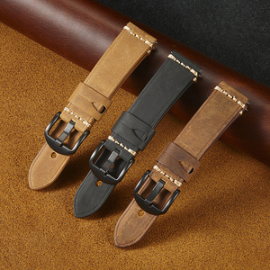 Nuevo diseño Retro de cuero de vaca de correa de reloj <span class=keywords><strong>para</strong></span> el <span class=keywords><strong>Huawei</strong></span> Watch 3 46mm de los hombres de banda de reloj de cuero 22mm 24mm pulsera - Product Image 2