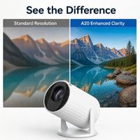Mini projecteur intelligent Transjee A20 |   Mise au point automatique et 180° °   Rotatif |   Prise en charge Full HD 1080P |   Projecteur de films portable