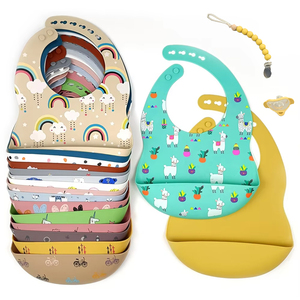Bavoirs pour bébé en silicone souple imperméable sans BPA <span class=keywords><strong>Met</strong></span> Gala imprimé accessoires d'alimentation pour enfants fournitures pour bébés - Product Image 1