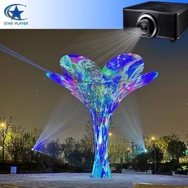 3D Outdoor Dome Hologram Party Bar Building Mapping Projection Laser Projector Digital IP54 Waterproof Stainless Steel