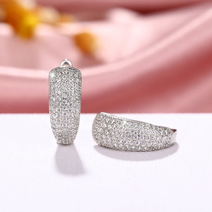 Pave Zircon Huggie <b>Earrings</b> for <b>Men</b> and Women Minimalist Fashion Jewelry - Product Image 6
